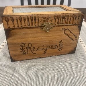 Wood Burned Recipe Box